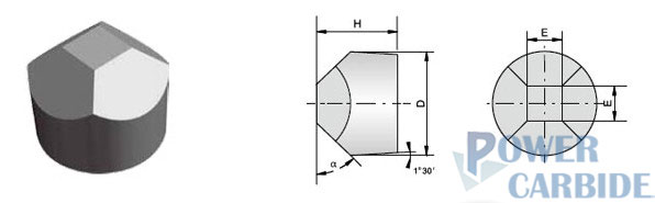 Finished 6-facet carbide anvils